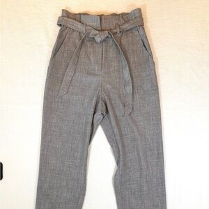 H&M Women’s Paperbag Highwaisted Light Gray Pants Trousers